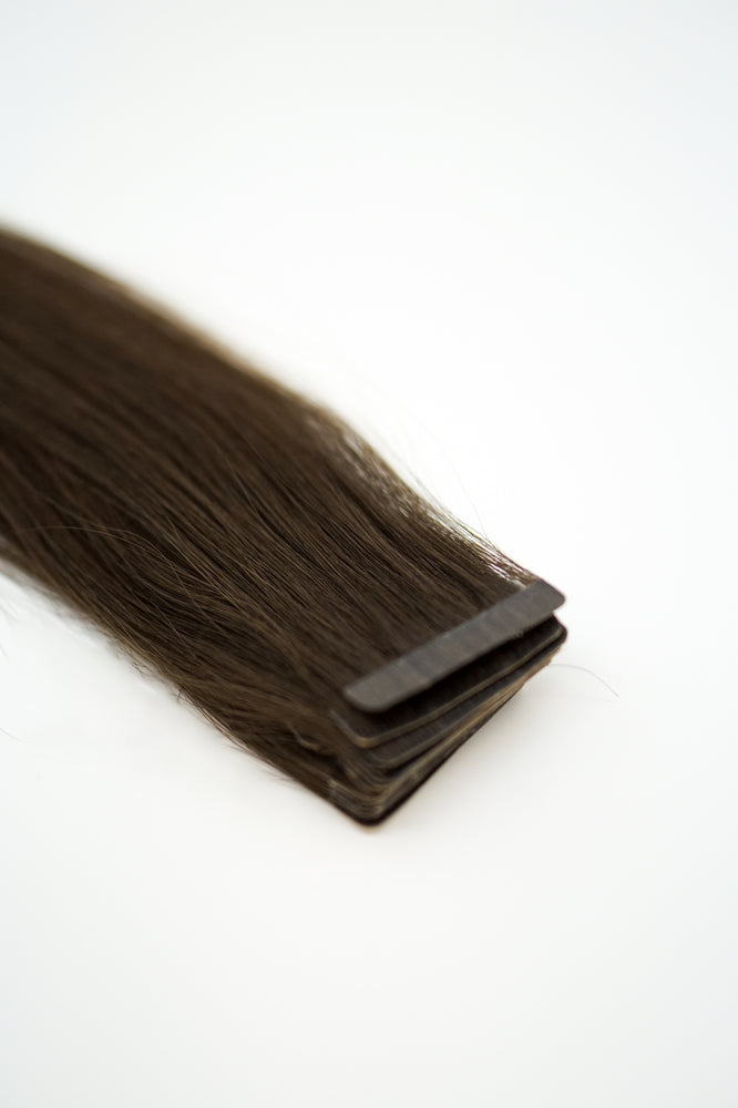 Invisible Tape Hair Extensions: Chocolate Brown #3