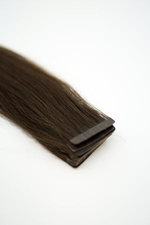 Invisible Tape Hair Extensions: Chocolate Brown #3